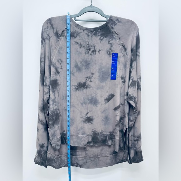 Women’s Joylab Thumb Hole Sweatshirt Tie Dye Iron Tan Gray French Terry ￼Medium - Picture 2 of 11